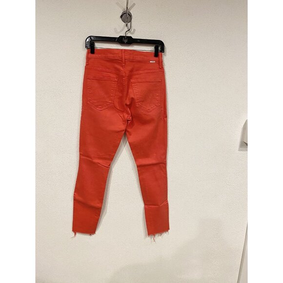 Mother Jeans Womens 27 Red The Stunner Ankle Fray Play Date Cropped Raw Hem - Picture 4 of 7